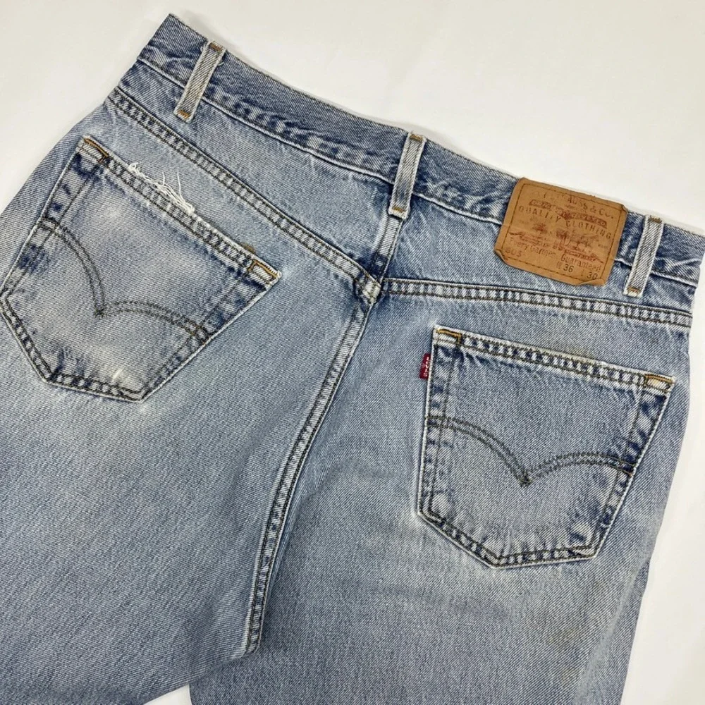 Levis 505 Regular Fit Jeans 36x30 Light Wash‎ Blue Vintage 2001 Denim Mens